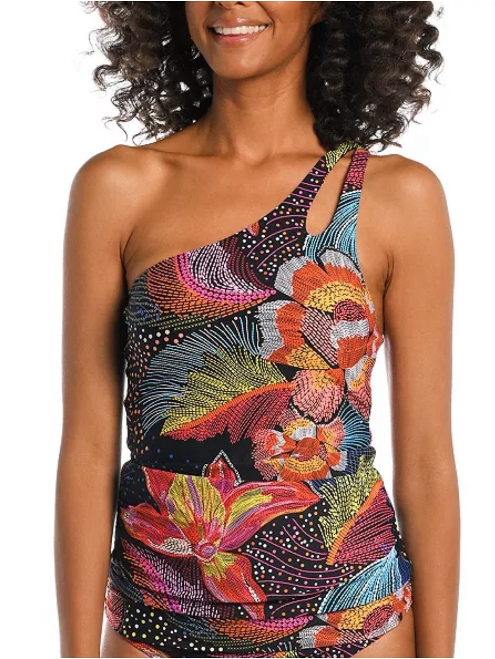 Women's Sunlit Soirée One-Shoulder Tankini Top